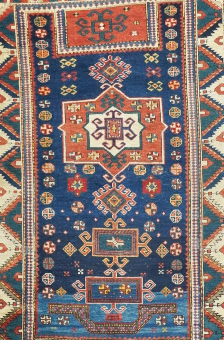 Late 18th Century Antique Caucasian Kuba Rug 3'7'' x 5'8'' - 6