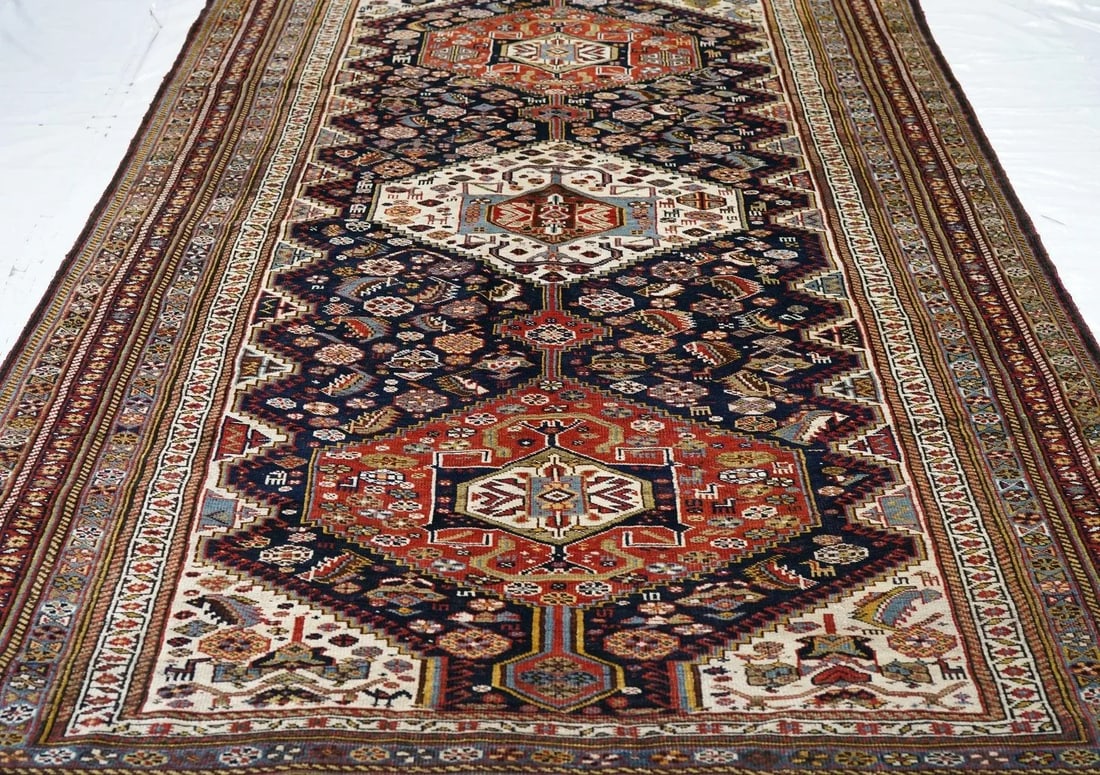Antique Khamseh Tribal Rug 5'8'' x 9'3'' - 10
