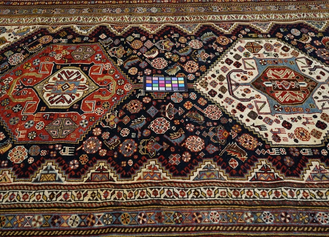 Antique Khamseh Tribal Rug 5'8'' x 9'3'' - 11