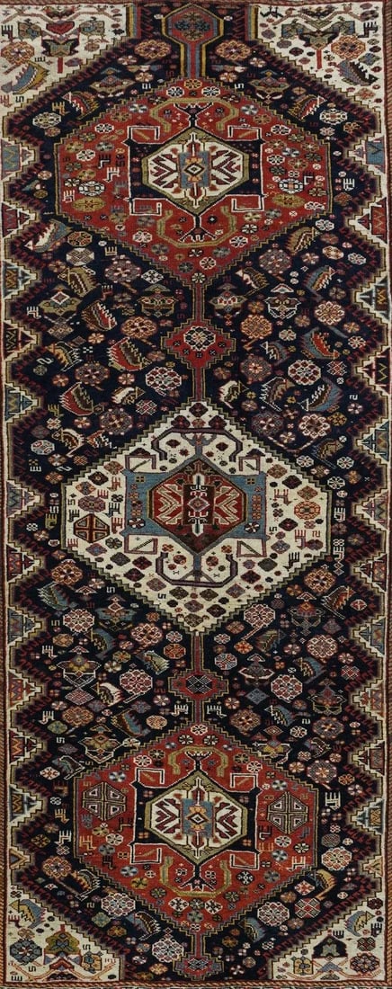Antique Khamseh Tribal Rug 5'8'' x 9'3'' - 5