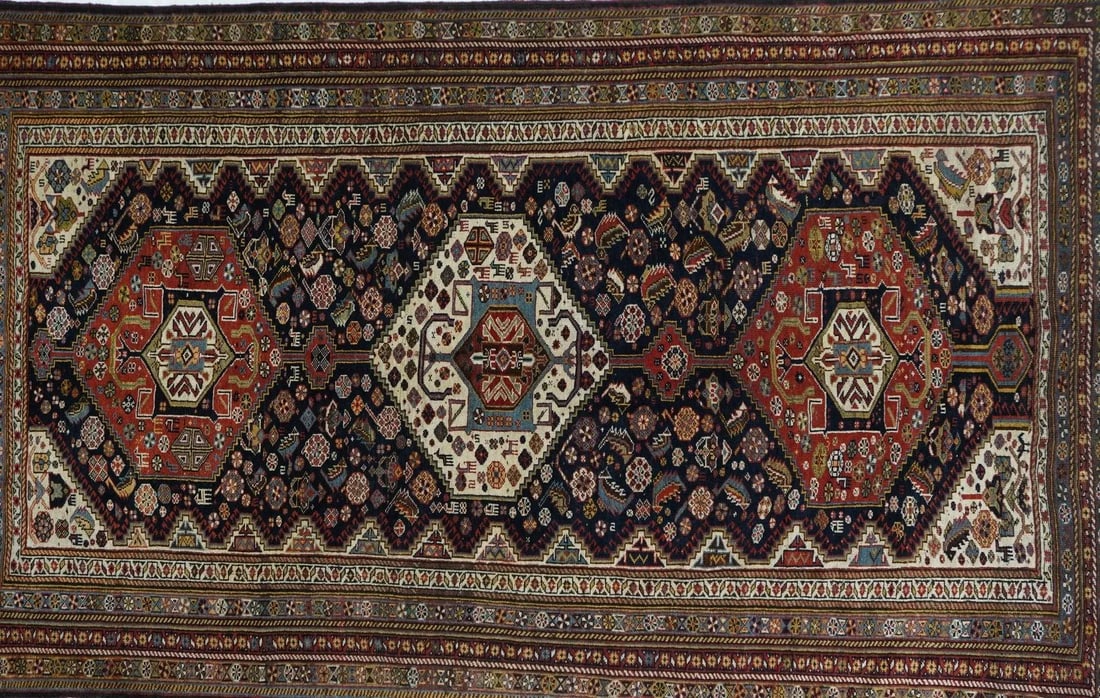 Antique Khamseh Tribal Rug 5'8'' x 9'3'' - 6