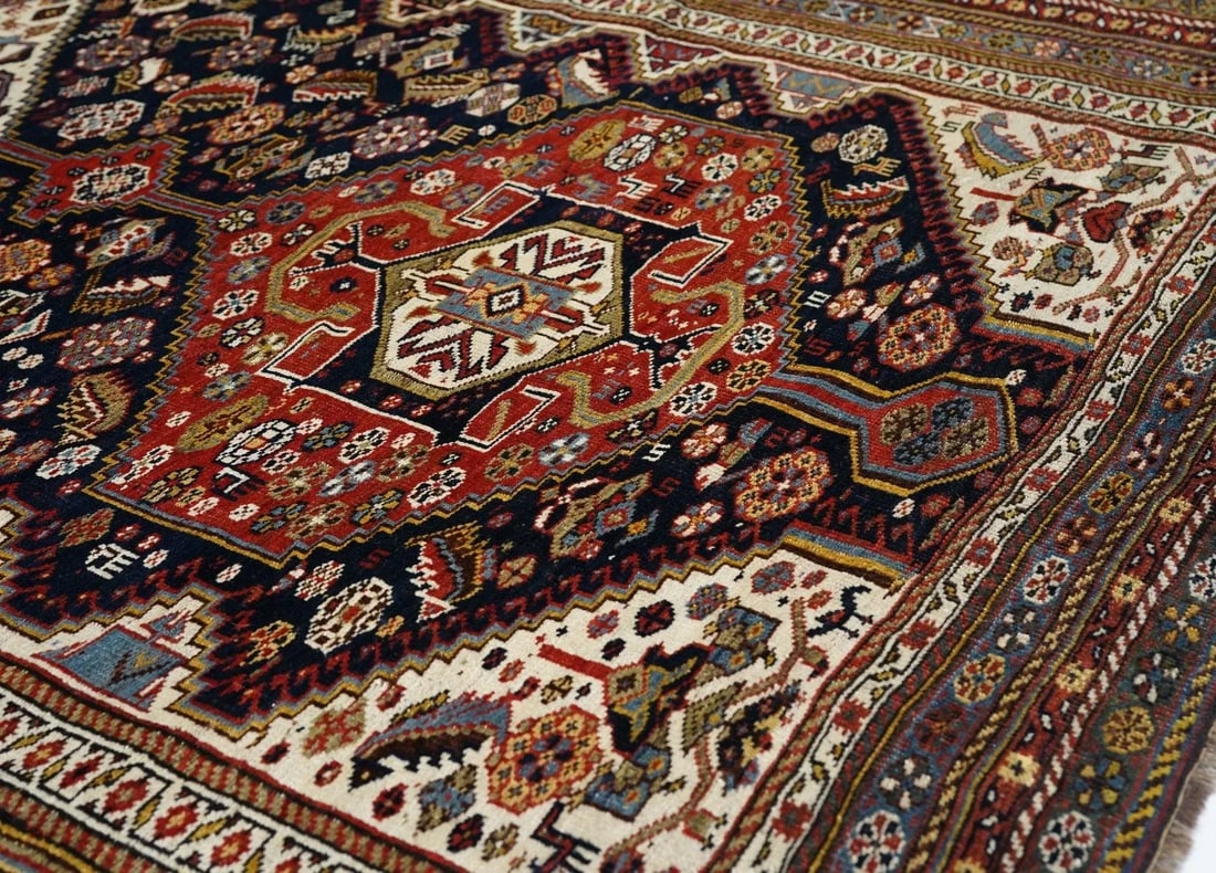 Antique Khamseh Tribal Rug 5'8'' x 9'3'' - 8
