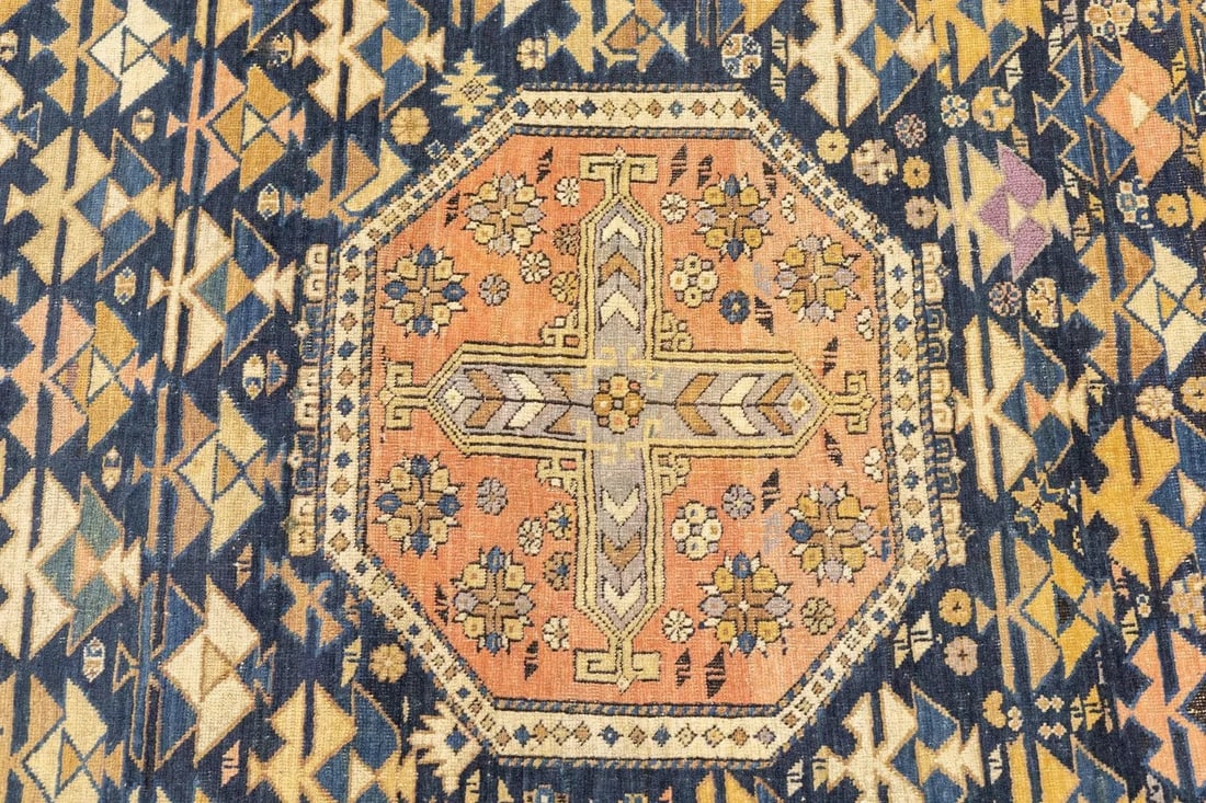 Late 18th Century Antique Caucasian Kuba Shirvan Rug 4'5'' x 5'1' - 11