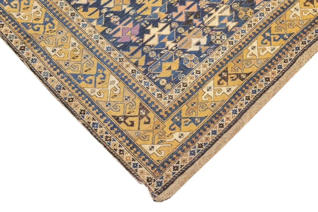 Late 18th Century Antique Caucasian Kuba Shirvan Rug 4'5'' x 5'1' - 6