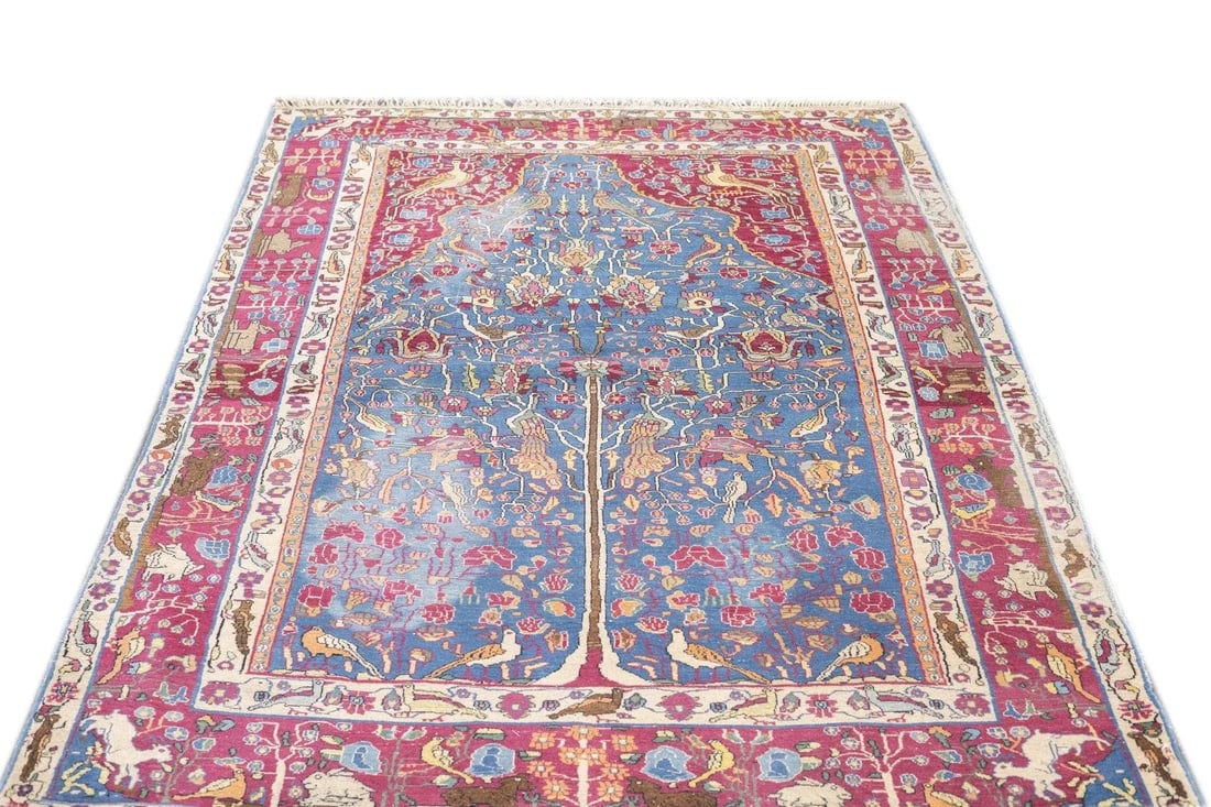 Late 18th Century Antique Persian Tehran Rug 4'9'' x 7'2'' - 2