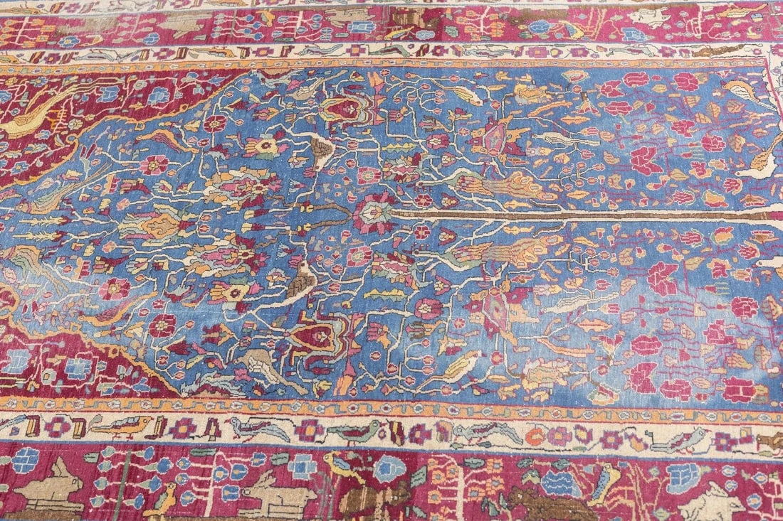 Late 18th Century Antique Persian Tehran Rug 4'9'' x 7'2'' - 3