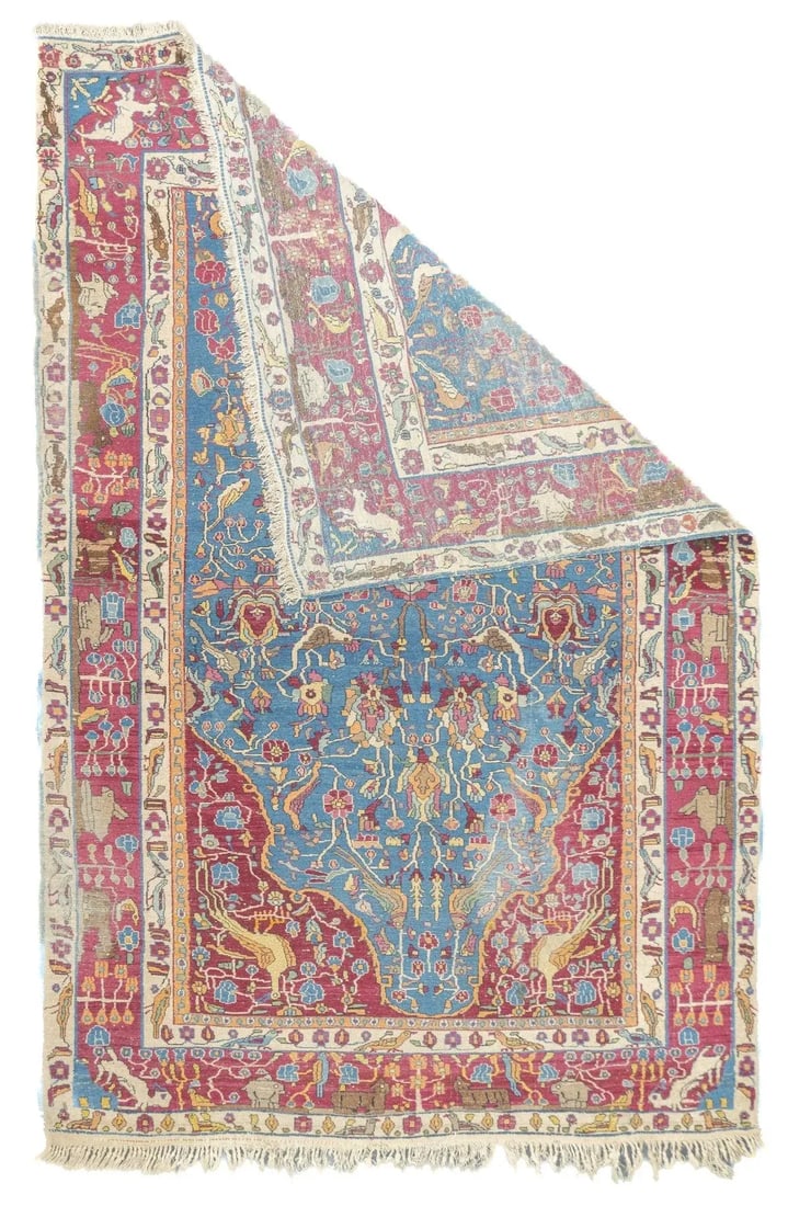 Late 18th Century Antique Persian Tehran Rug 4'9'' x 7'2'' - 5