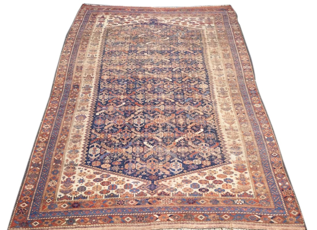 Late 18th Century Antique Persian Qashqai Rug 4'6'' x 8'4'' - 10