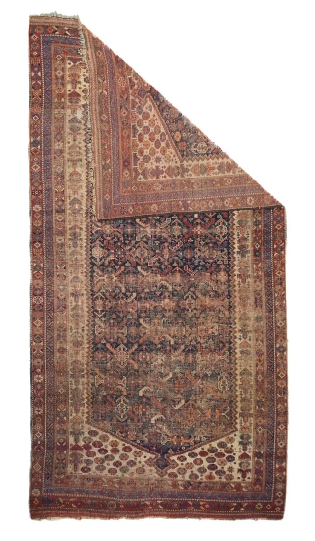 Late 18th Century Antique Persian Qashqai Rug 4'6'' x 8'4'' - 4
