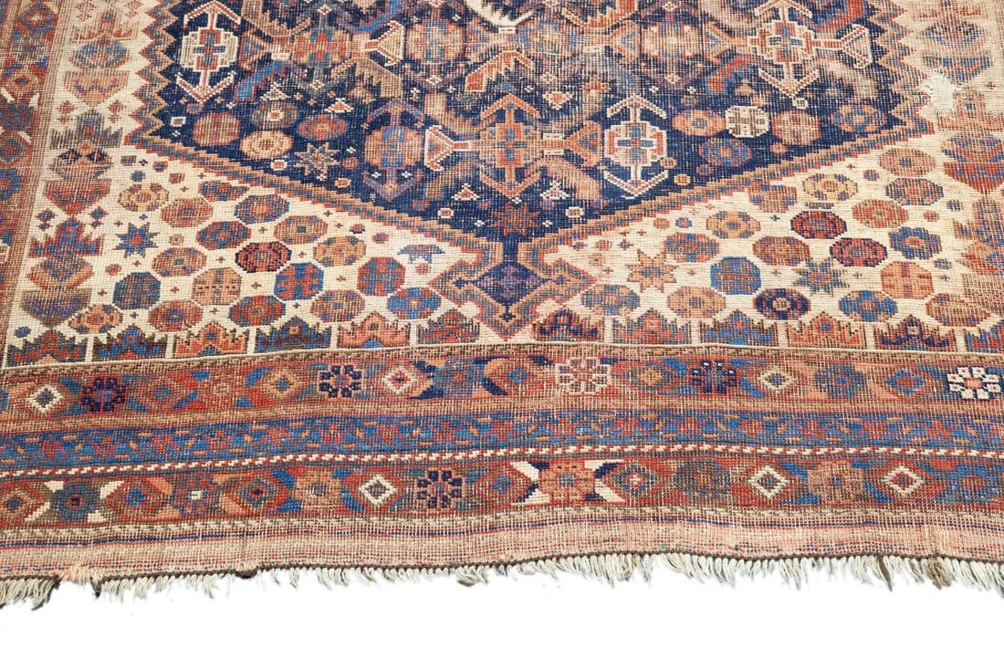 Late 18th Century Antique Persian Qashqai Rug 4'6'' x 8'4'' - 7