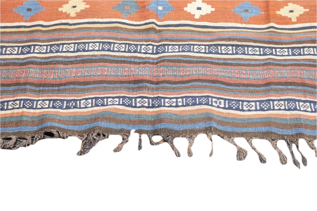 Fine Antique Persian Qashqai Kilim Rug 5'5'' X 8'2'' - 7