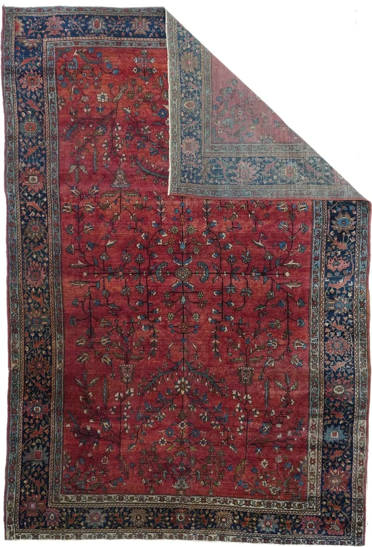 Antique Mohajeran Sarouk Rug 6'10'' x 10'4'' - 3