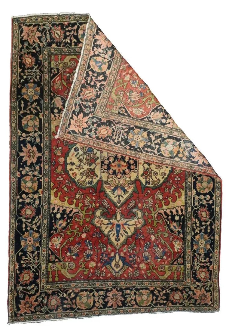 Antique Farahan Sarouk Rug 3'4'' X 4'8'' - 2