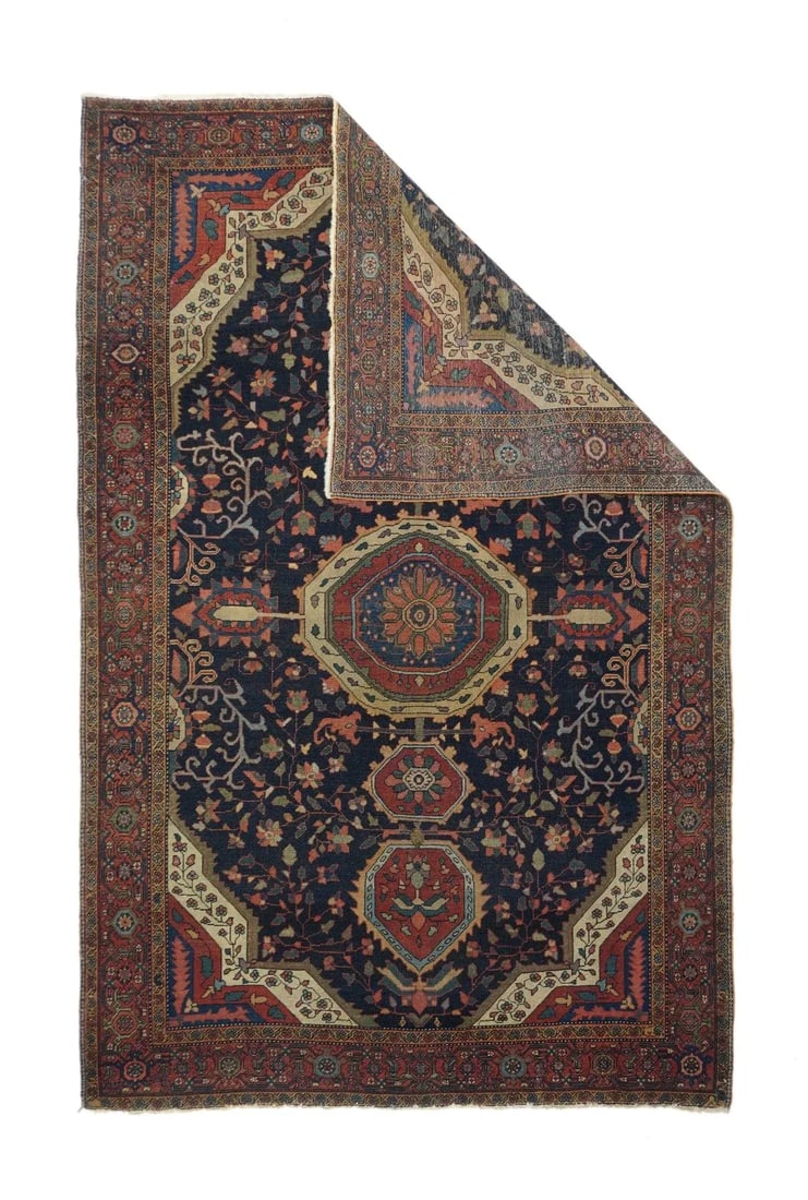 Late 18th Century Antique Farahan Sarouk Rug 4'0'' x 6'4'' - 2