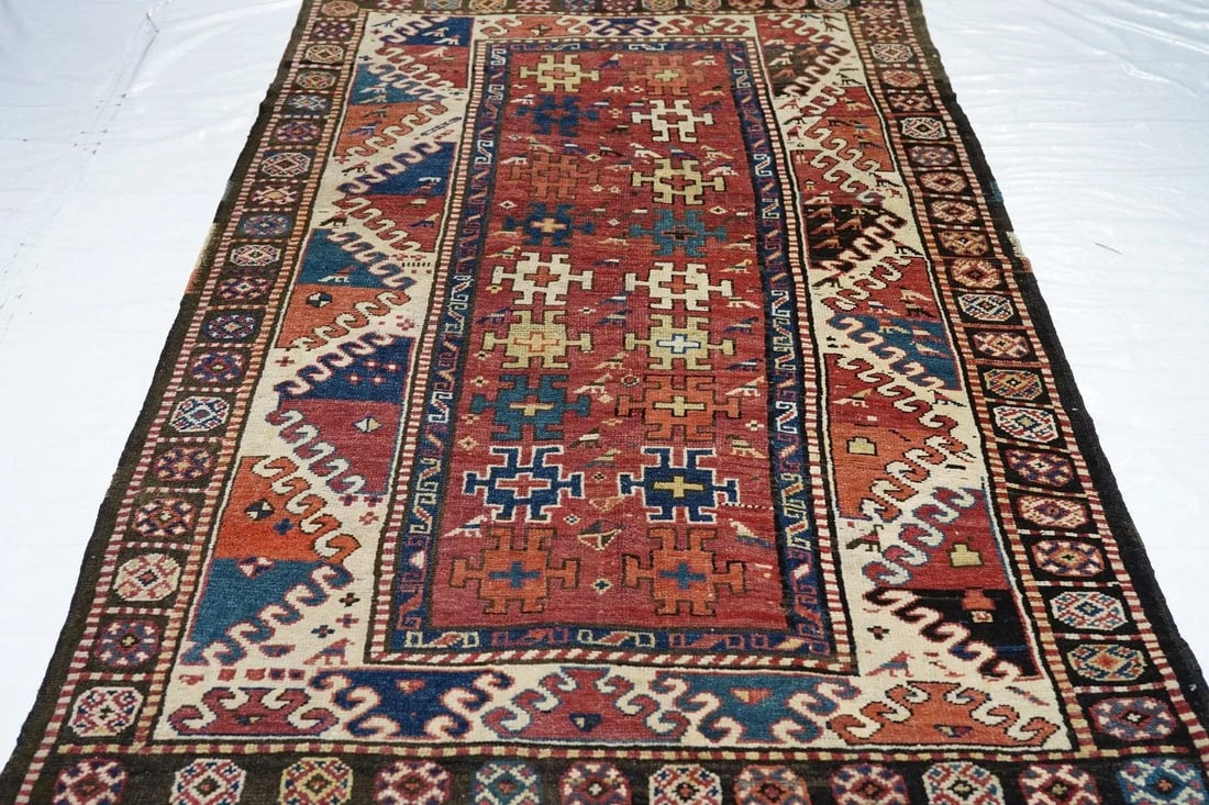 Antique Kazak Borcholo Rug 4'7'' X 8'0'' - 12