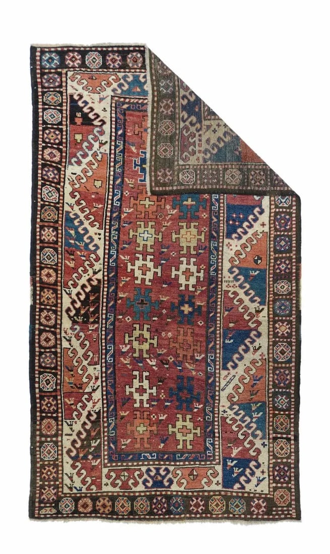 Antique Kazak Borcholo Rug 4'7'' X 8'0'' - 2