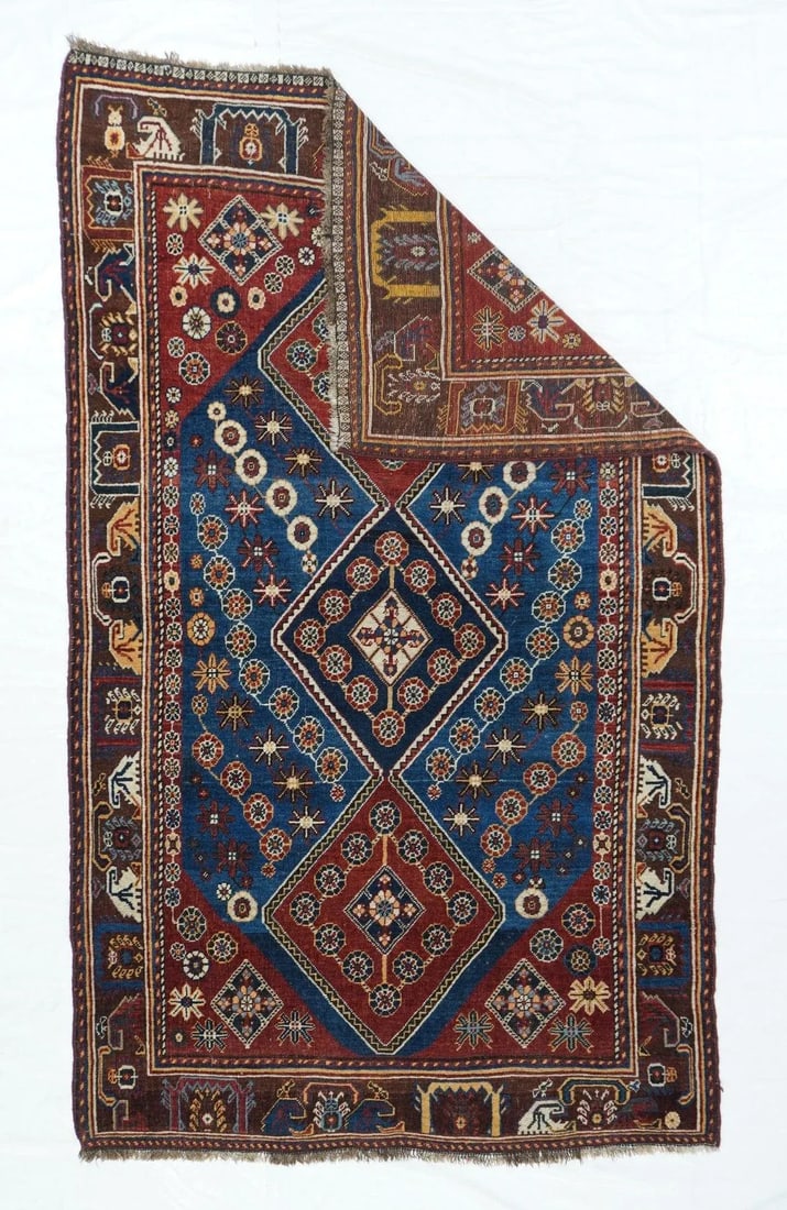 Antique Qashqai Rug 4'1'' x 6'10'' - 4