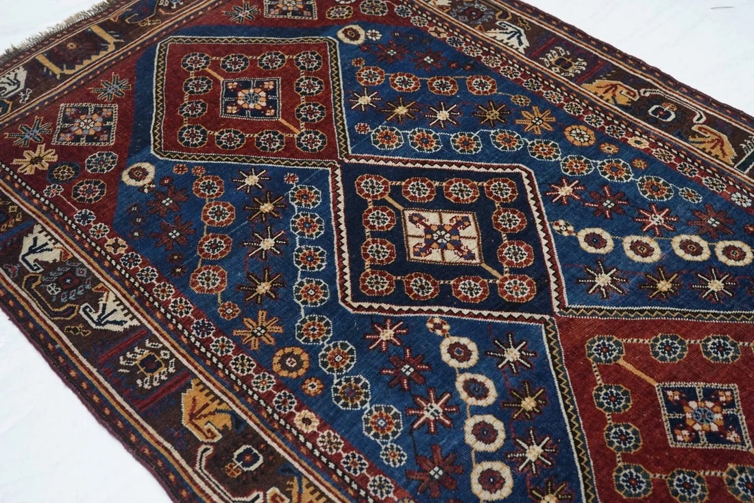 Antique Qashqai Rug 4'1'' x 6'10'' - 8