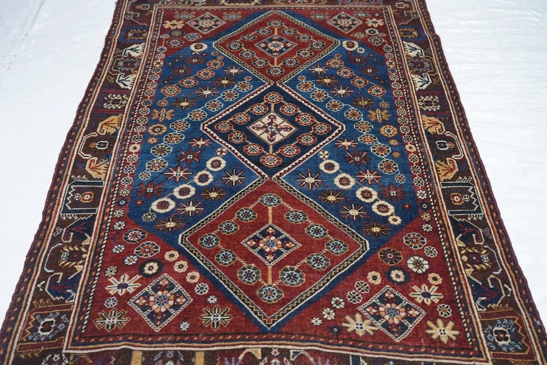 Antique Qashqai Rug 4'1'' x 6'10'' - 9