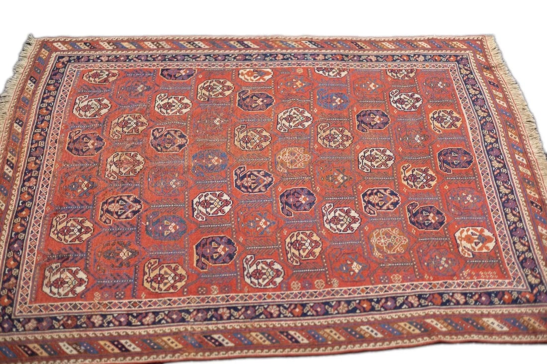 Late 18th Century Antique Persian Afshar Rug 4'2'' x 5'1'' - 11
