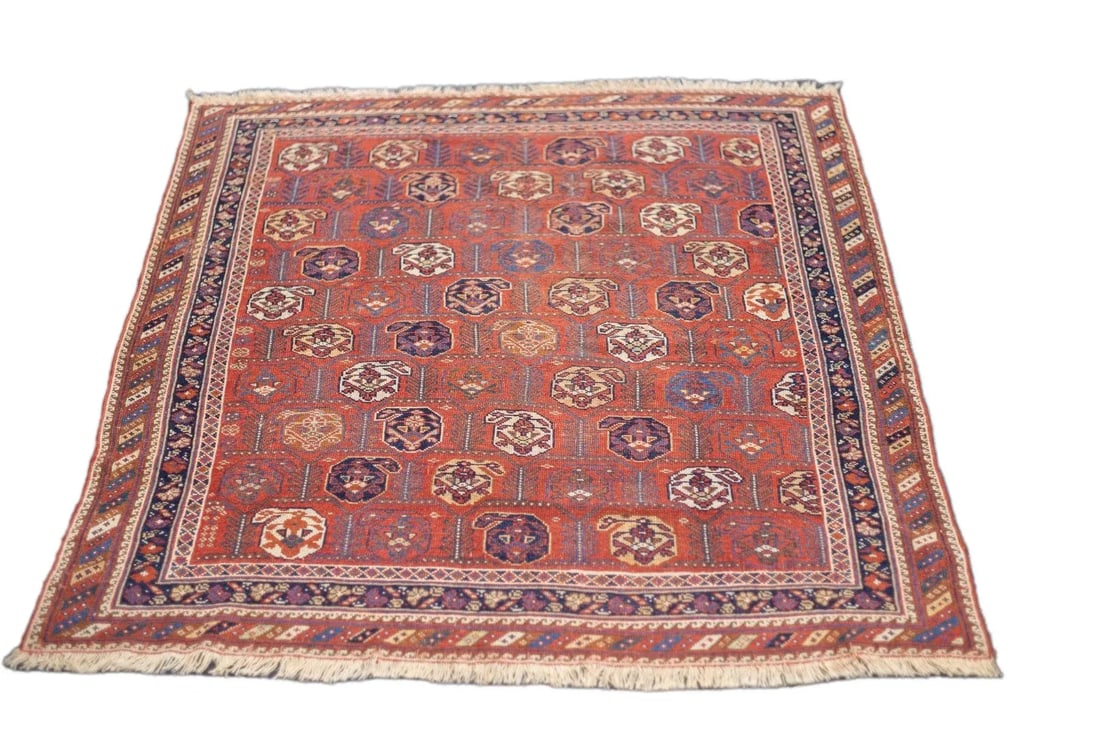 Late 18th Century Antique Persian Afshar Rug 4'2'' x 5'1'' - 12