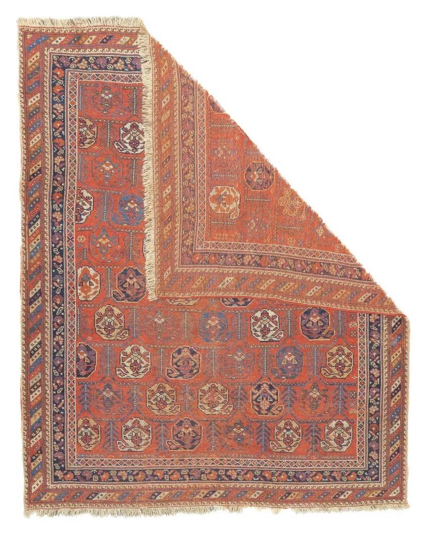 Late 18th Century Antique Persian Afshar Rug 4'2'' x 5'1'' - 5