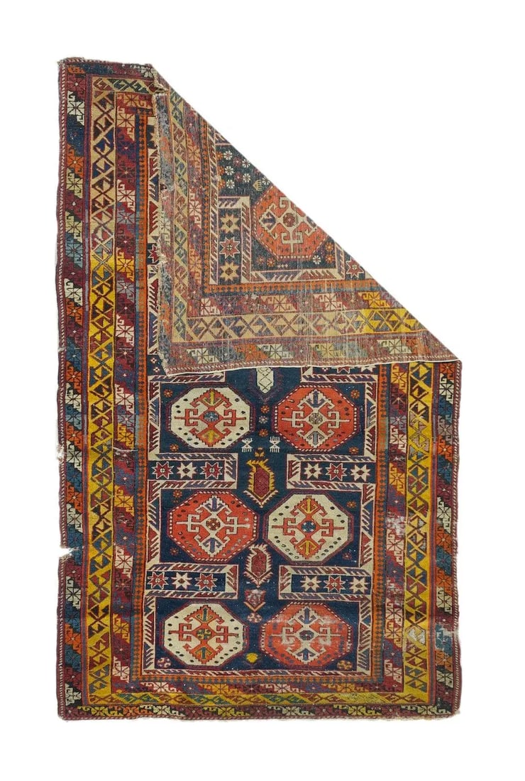 Antique Kuba Rug 3'9'' x 6'3'' - 2