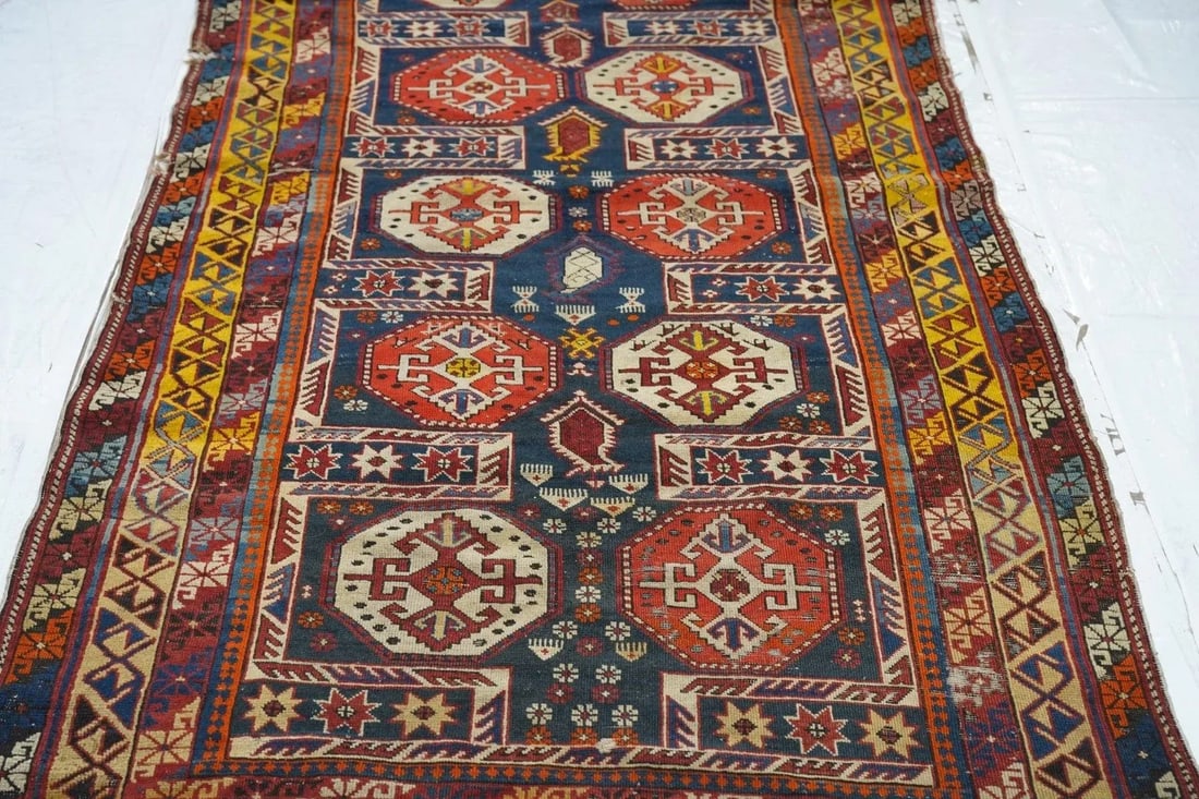 Antique Kuba Rug 3'9'' x 6'3'' - 6