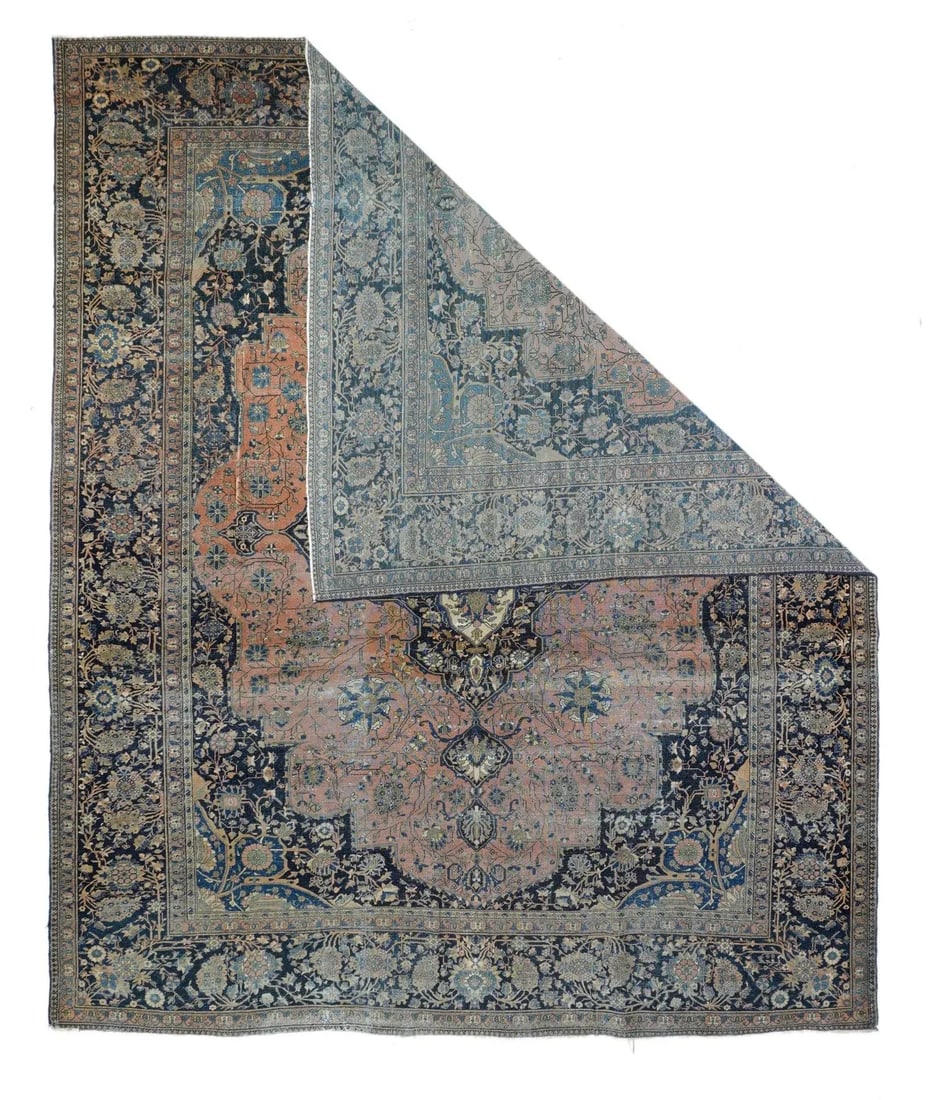 Antique Mohtasham Kashan Rug 7'7'' X 9'5'' - 2