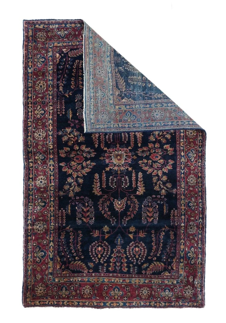 Antique Sarouk Rug 4'1'' x 6'7'' - 4