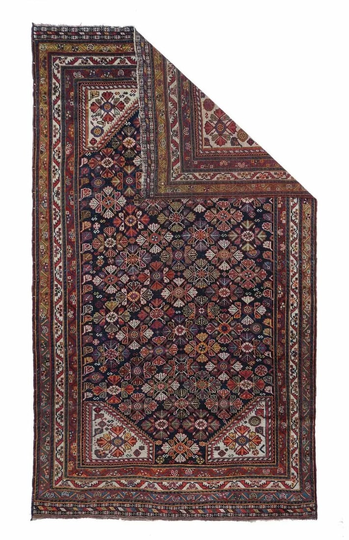 Antique Qashqai Rug 4'6'' x 8'2'' - 4