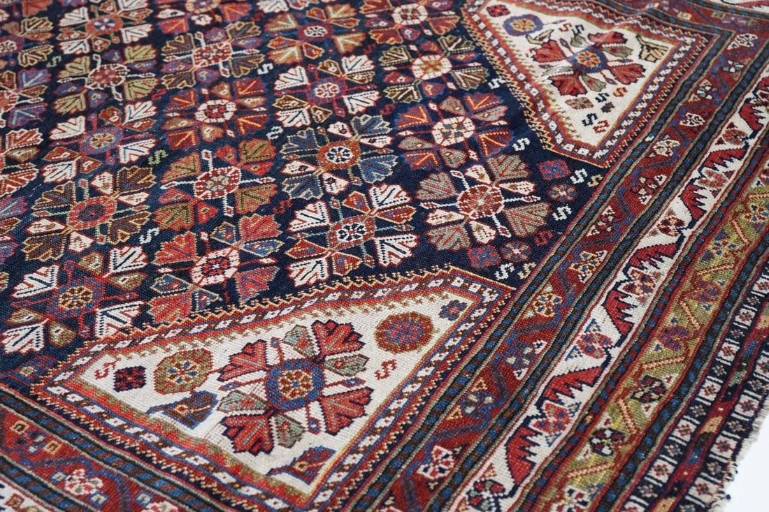 Antique Qashqai Rug 4'6'' x 8'2'' - 7
