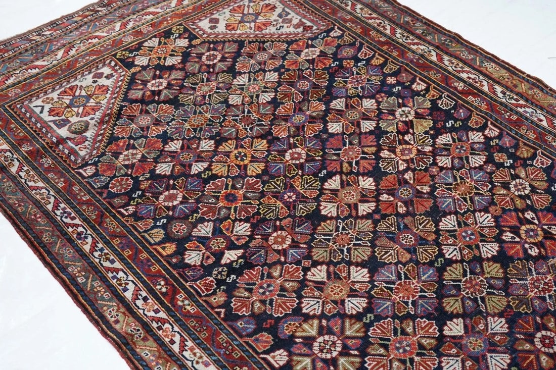 Antique Qashqai Rug 4'6'' x 8'2'' - 8