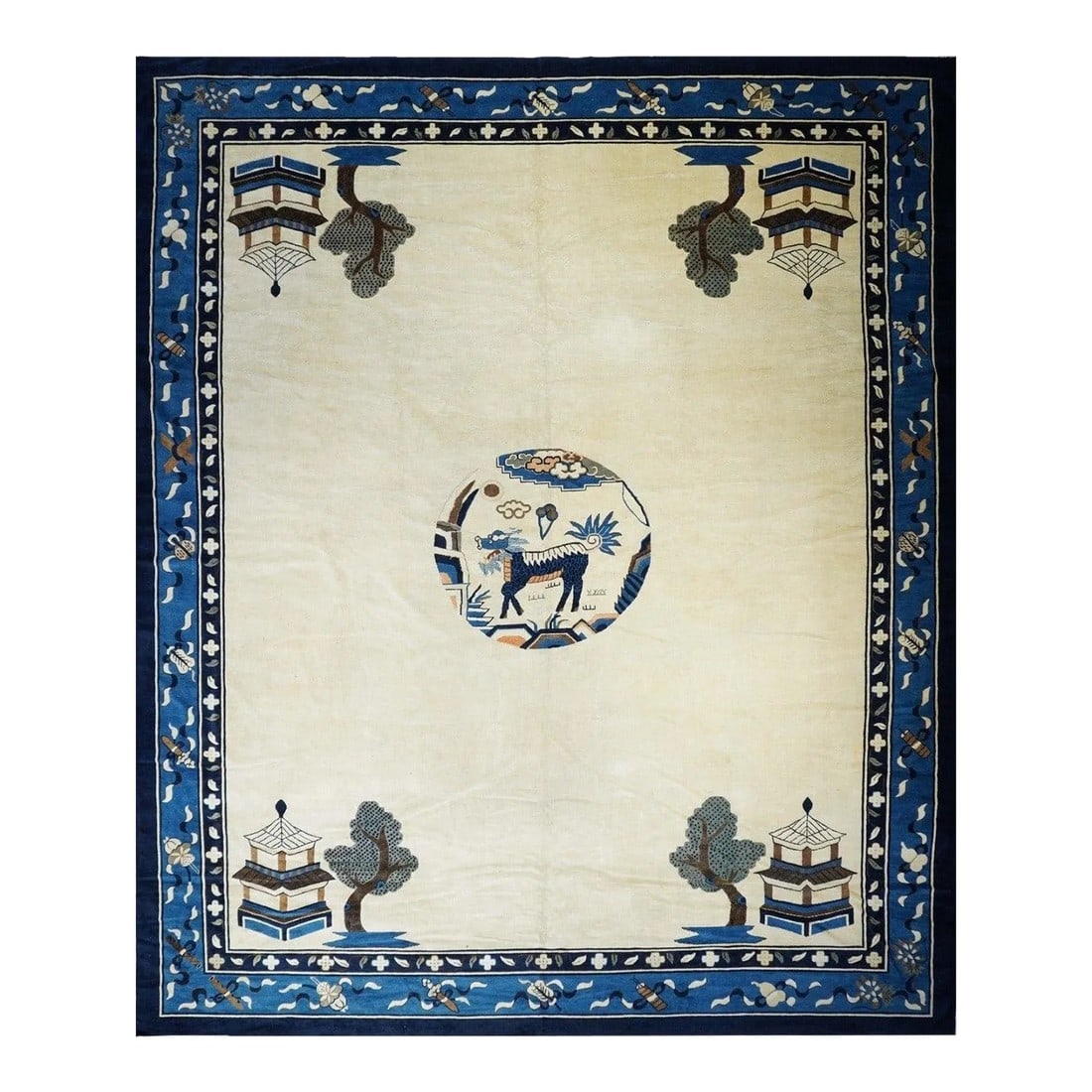 Antique Peking Rug 11'9'' x 14'2'': Antique Peking Rug 11'9'' x 14'2'' Circa 1900. Condition: Alterations: Unknown Imperfections: Some Imperfections Condition Notes: Good Dimensions: Height: 0.01 in. Width: 141 in. Depth: 170 in.