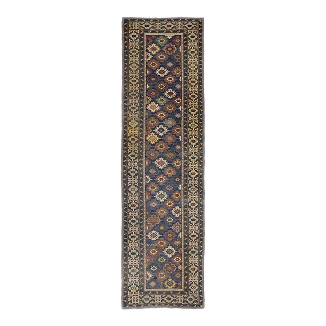 Antique Kuba Rug 3'4'' x 11'10'': Antique Kuba Rug 3'4'' x 11'10''. Condition: Alterations: Unknown Imperfections: Some Imperfections Condition Notes: Good Dimensions: Height: 0.01 in. Width: 40 in. Depth: 142 in. Category: Rugs