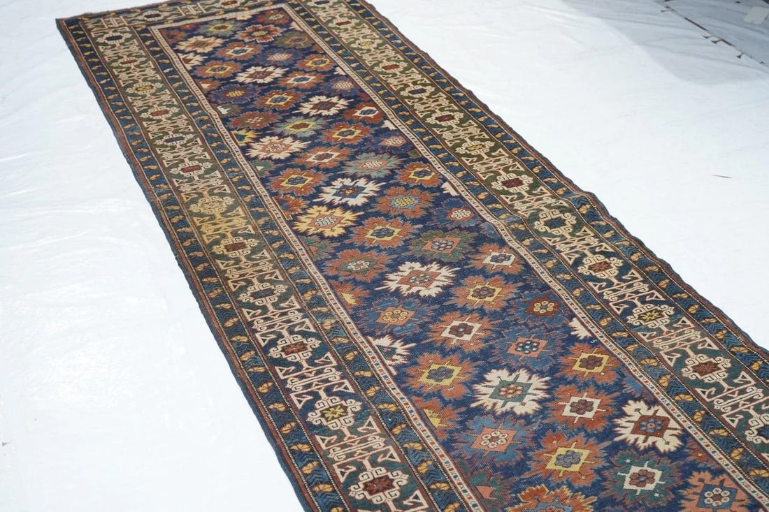 Antique Kuba Rug 3'4'' x 11'10'' - 7