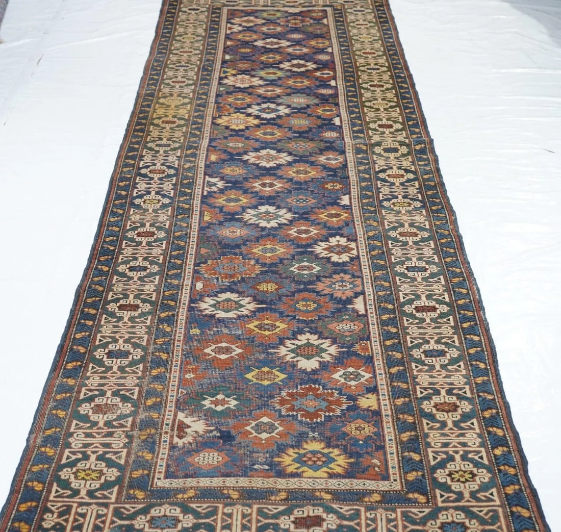 Antique Kuba Rug 3'4'' x 11'10'' - 8