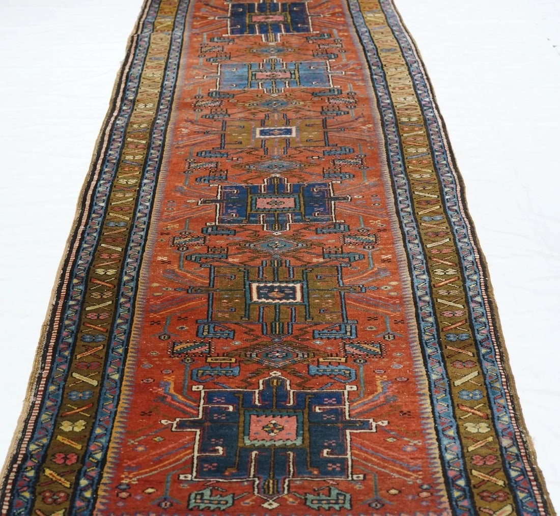 Antique Heriz Runner 3'5'' x 10'4'' - 11