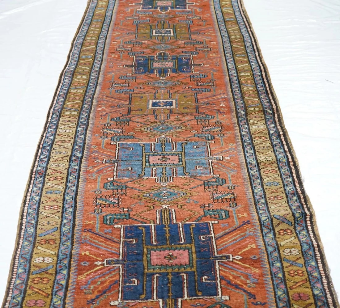 Antique Heriz Runner 3'5'' x 10'4'' - 3