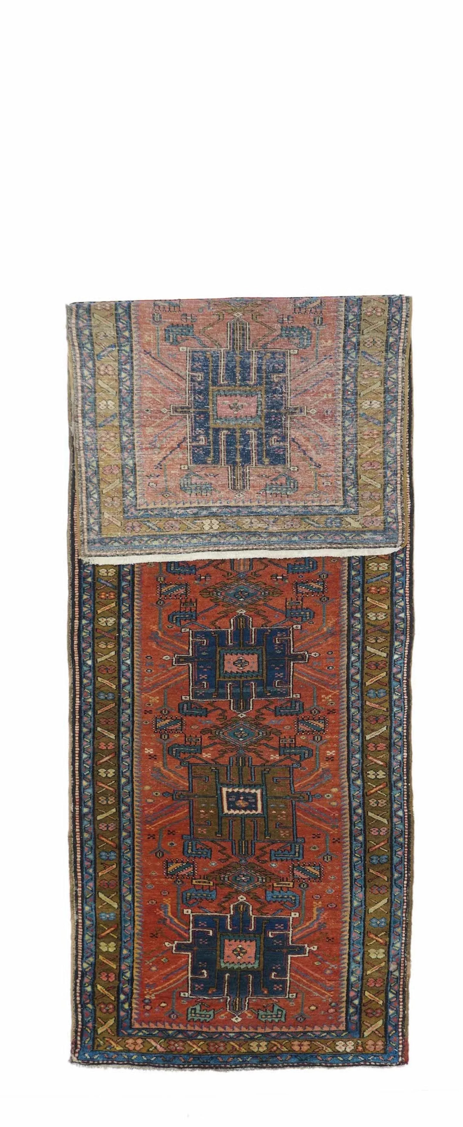 Antique Heriz Runner 3'5'' x 10'4'' - 4