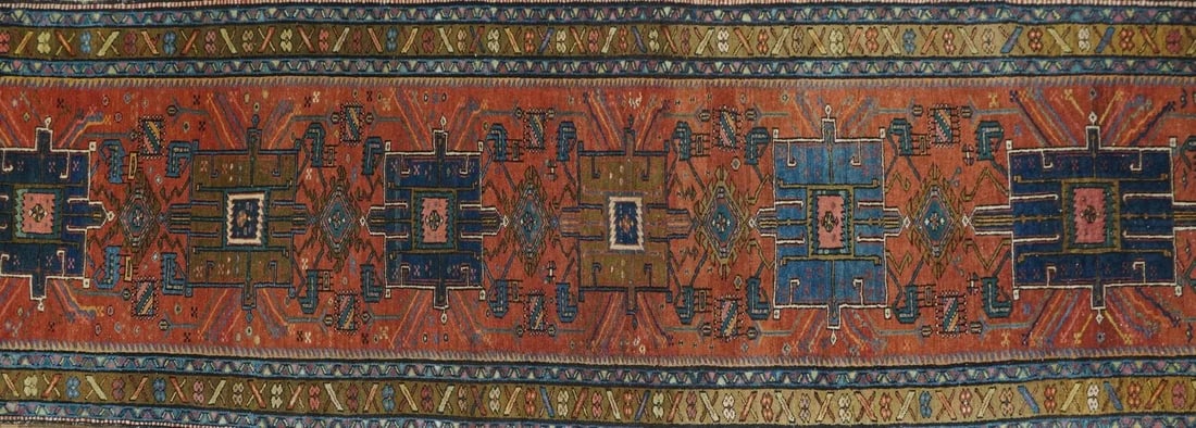 Antique Heriz Runner 3'5'' x 10'4'' - 5