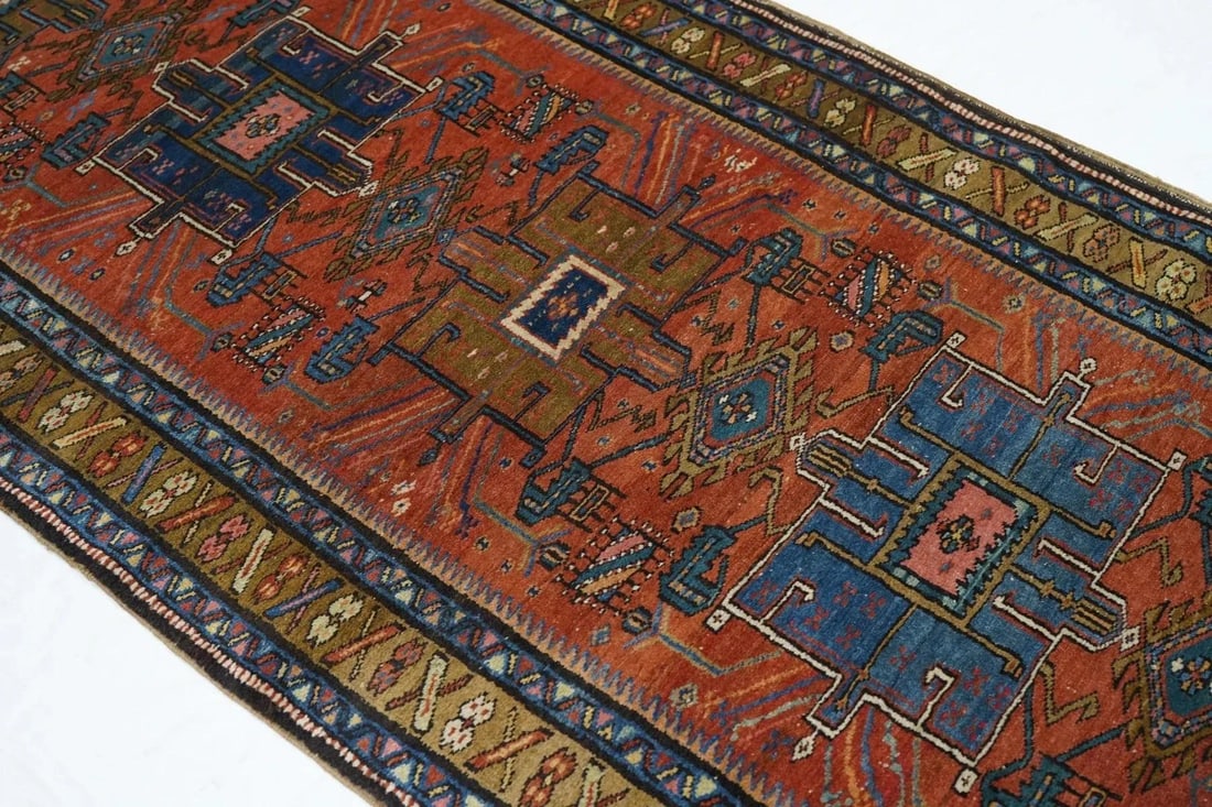 Antique Heriz Runner 3'5'' x 10'4'' - 9