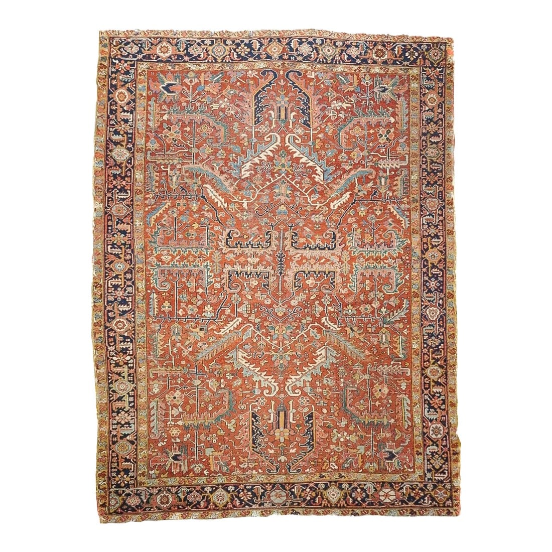 Antique Heriz Rug 9'2'' x 12'2'': Antique Heriz Rug 9'2'' x 12'2''. Condition: Alterations: Unknown Imperfections: Some Imperfections Condition Notes: Good Dimensions: Height: 0.01 in. Width: 110 in. Depth: 146 in. Category: Rugs