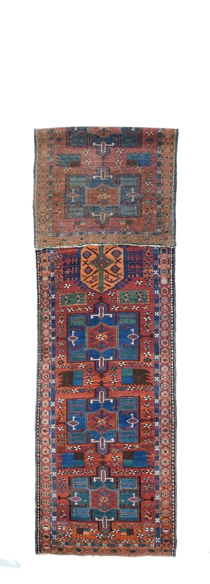 Antique Heriz Runner 3'4'' x 14'4'' - 4