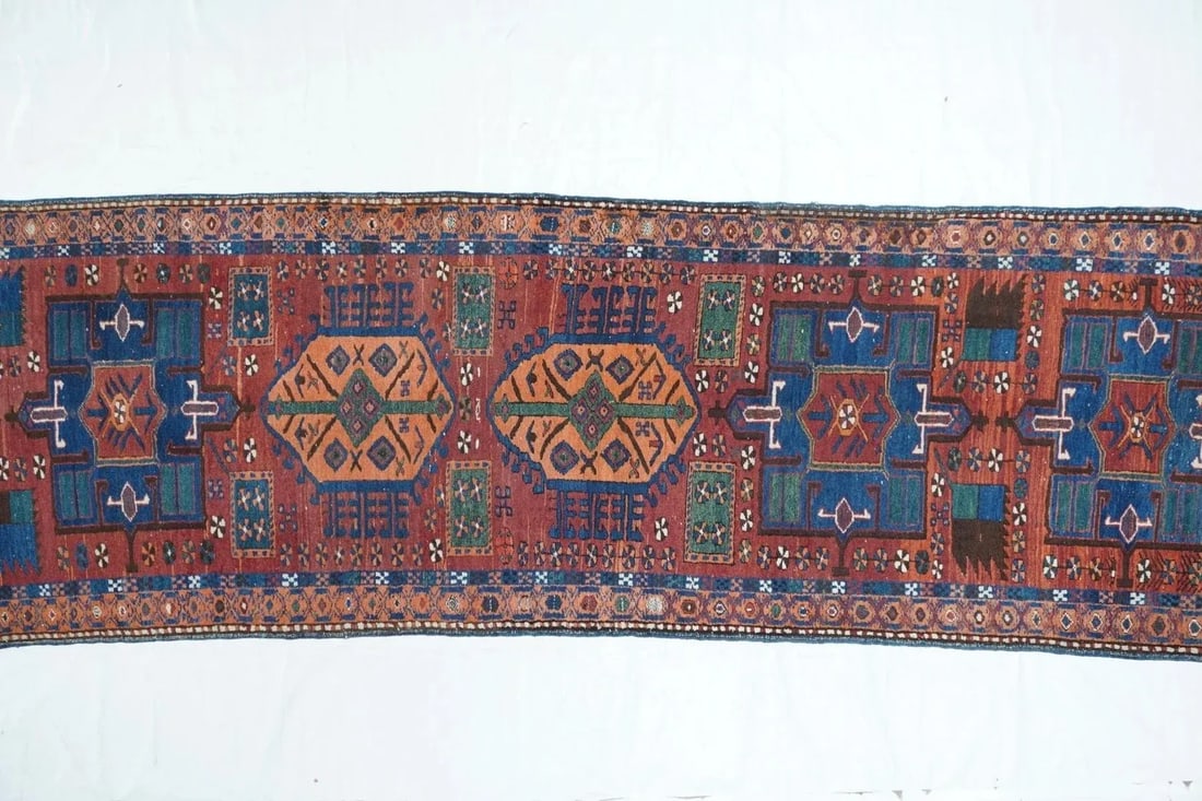 Antique Heriz Runner 3'4'' x 14'4'' - 5