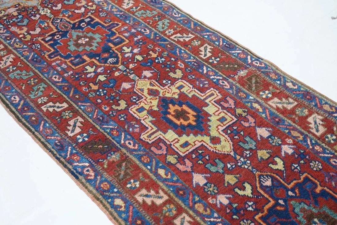 Antique Heriz Runner 3'3'' x 14'8'' - 8
