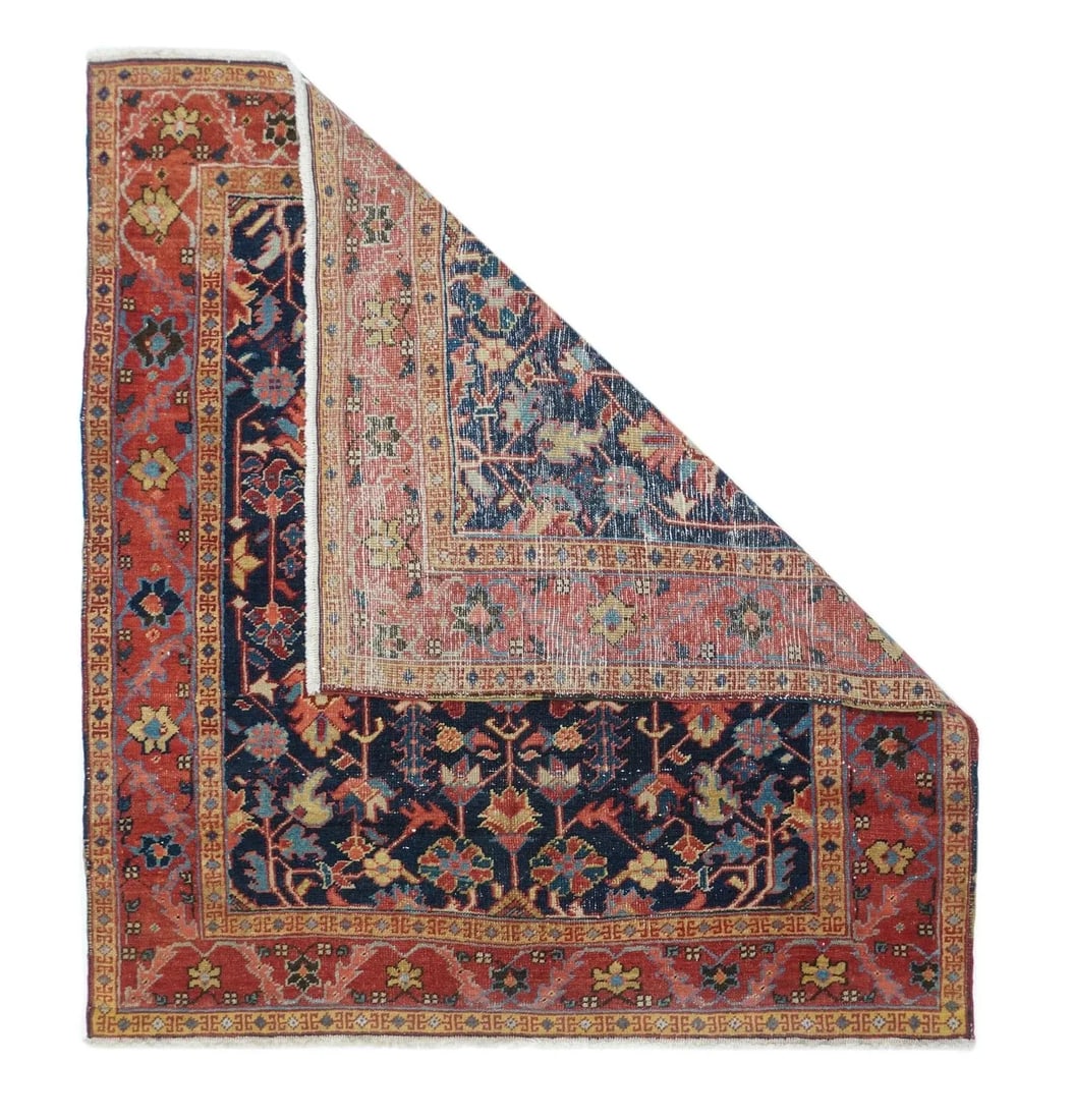 Antique Heriz Rug 4'4'' X 5'0" - 2