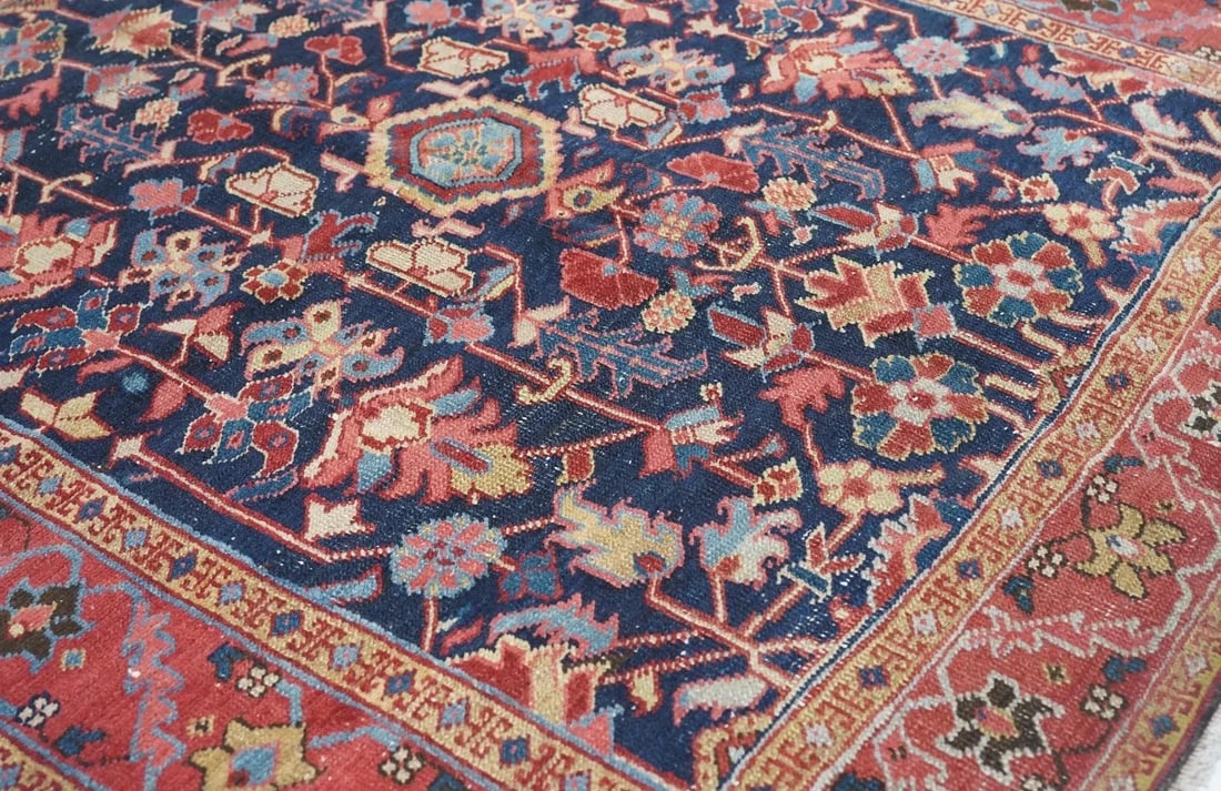 Antique Heriz Rug 4'4'' X 5'0" - 6