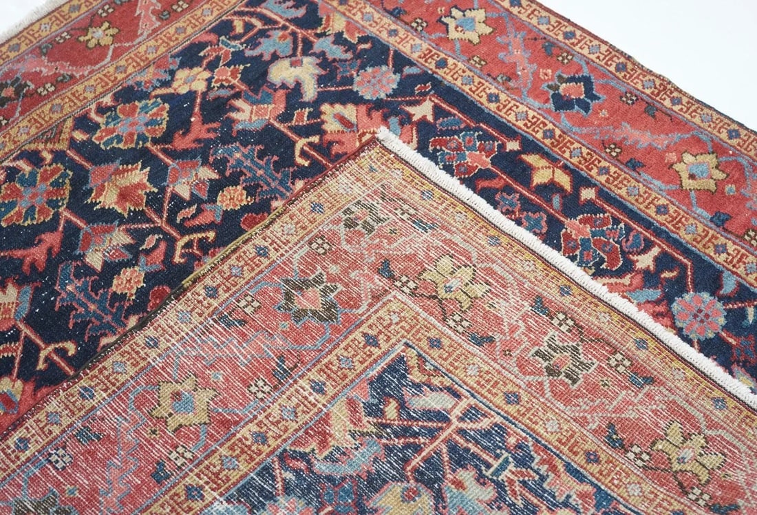 Antique Heriz Rug 4'4'' X 5'0" - 9