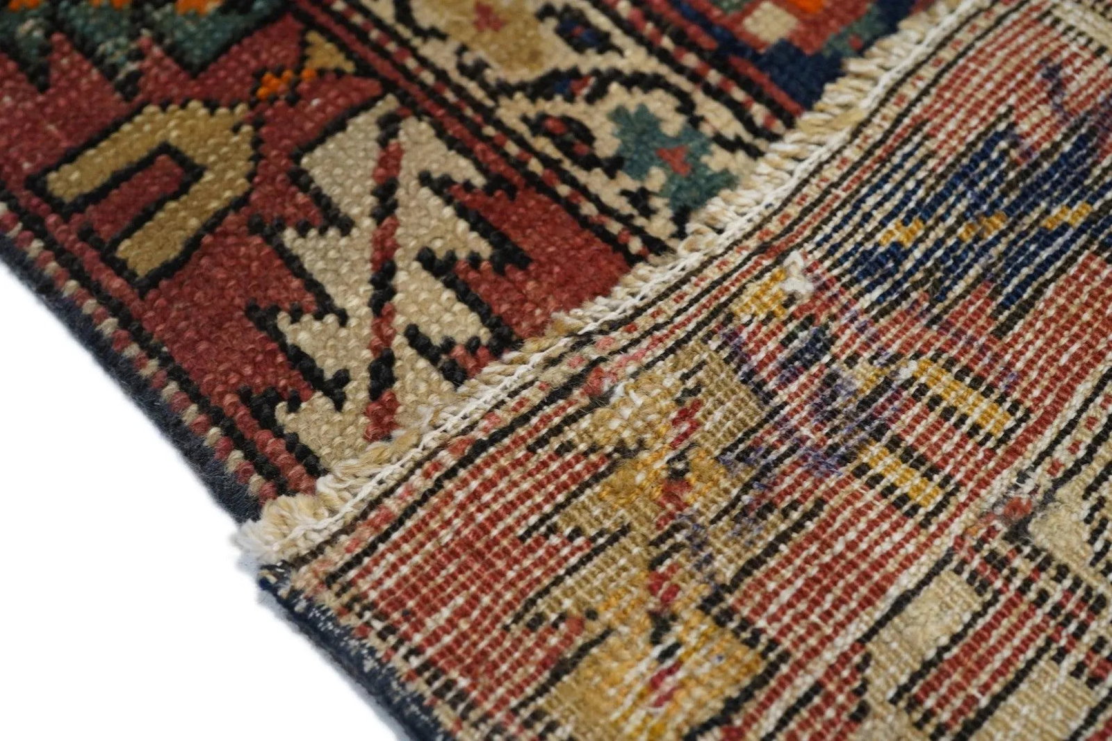 Antique 1910s North West Persian Hand Knotted Runner Rug 2'11" X 13'7" - 10